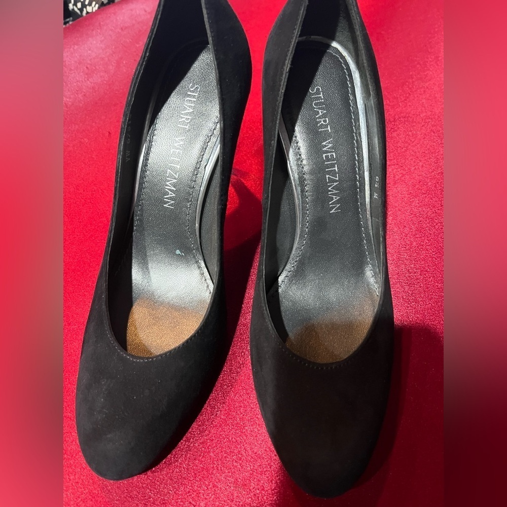 Stuart Weitzman Black Suede Heels pumps 6.5 dressy